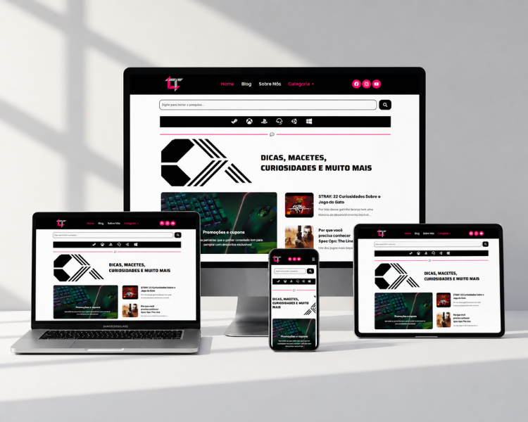 Mockup do projeto Gamer Consolado