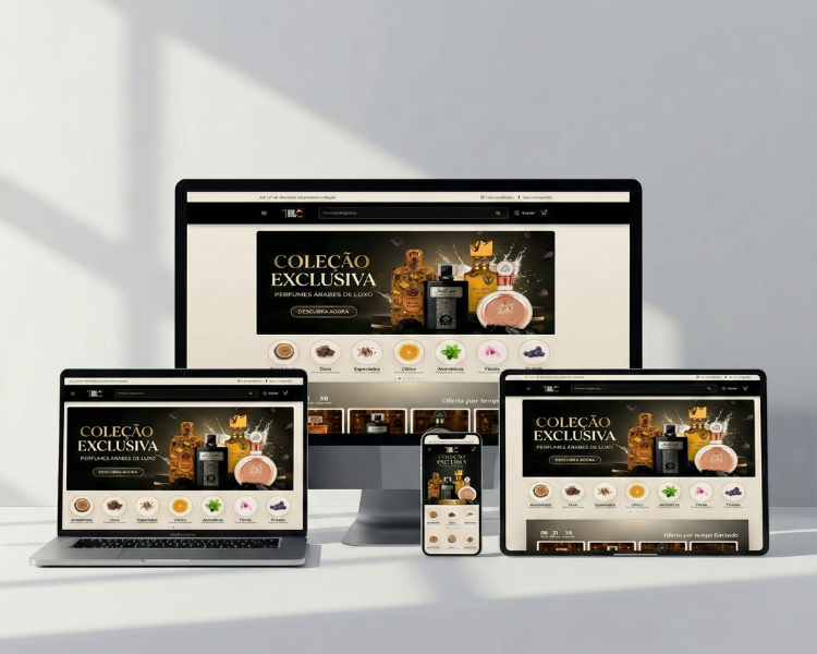 Mockup do projeto Inulc Perfumes