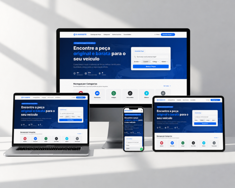 Mockup do projeto Portal E-Sudeste